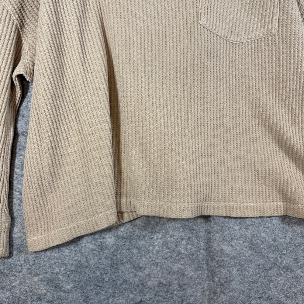 We The Free Tan Waffle Knit Long Sleeve Top Size S Casual Boho Layering - Picture 5 of 13